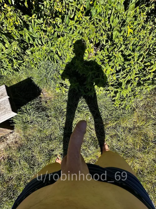 It was sunny day. My cock was very sweaty ..