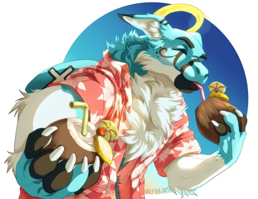 Would you like a drink? ^u^ (art by me)