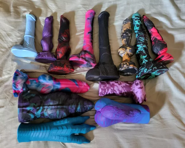 My little collection of Bad Dragon and Weredog. 😁