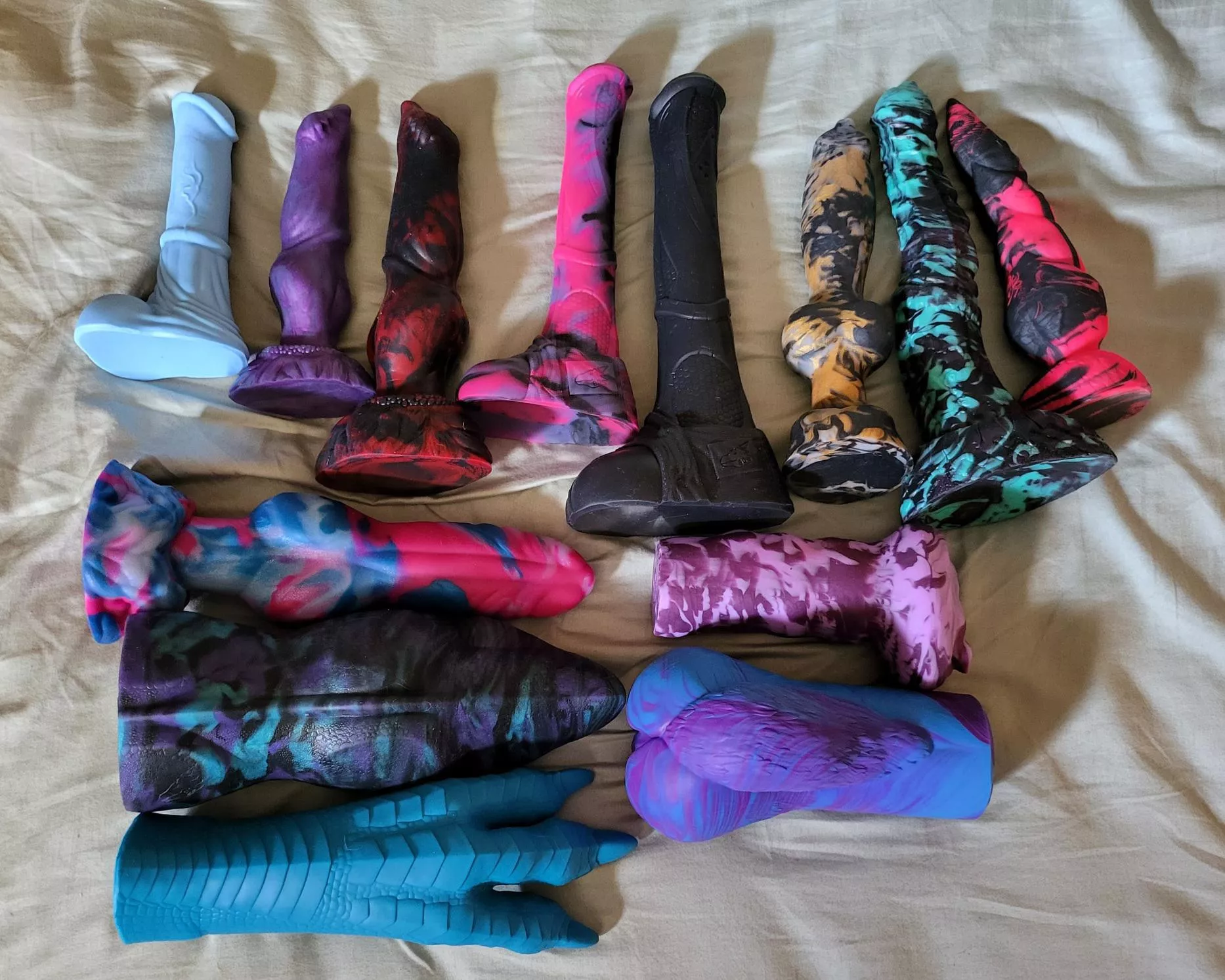 My little collection of Bad Dragon and Weredog. 😁