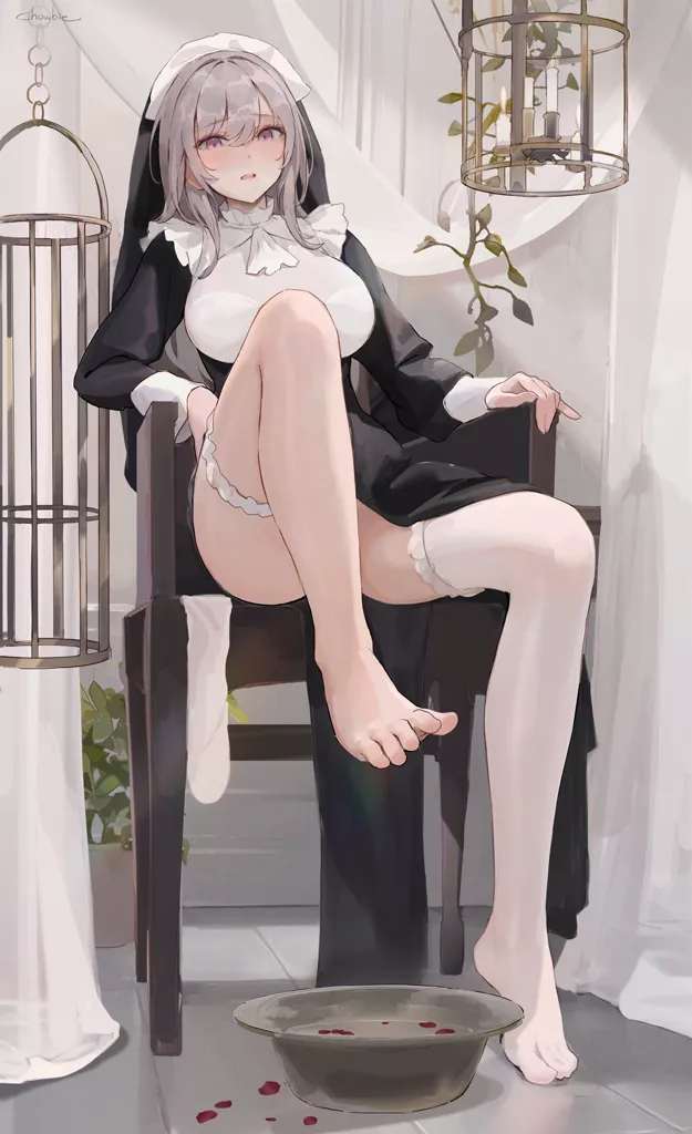 Nun Foot Washing [Artist's Original]