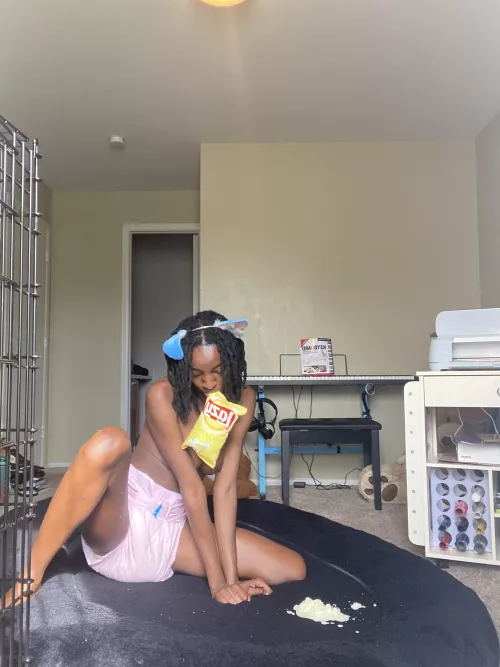 Works of a lazy diapered pup…..