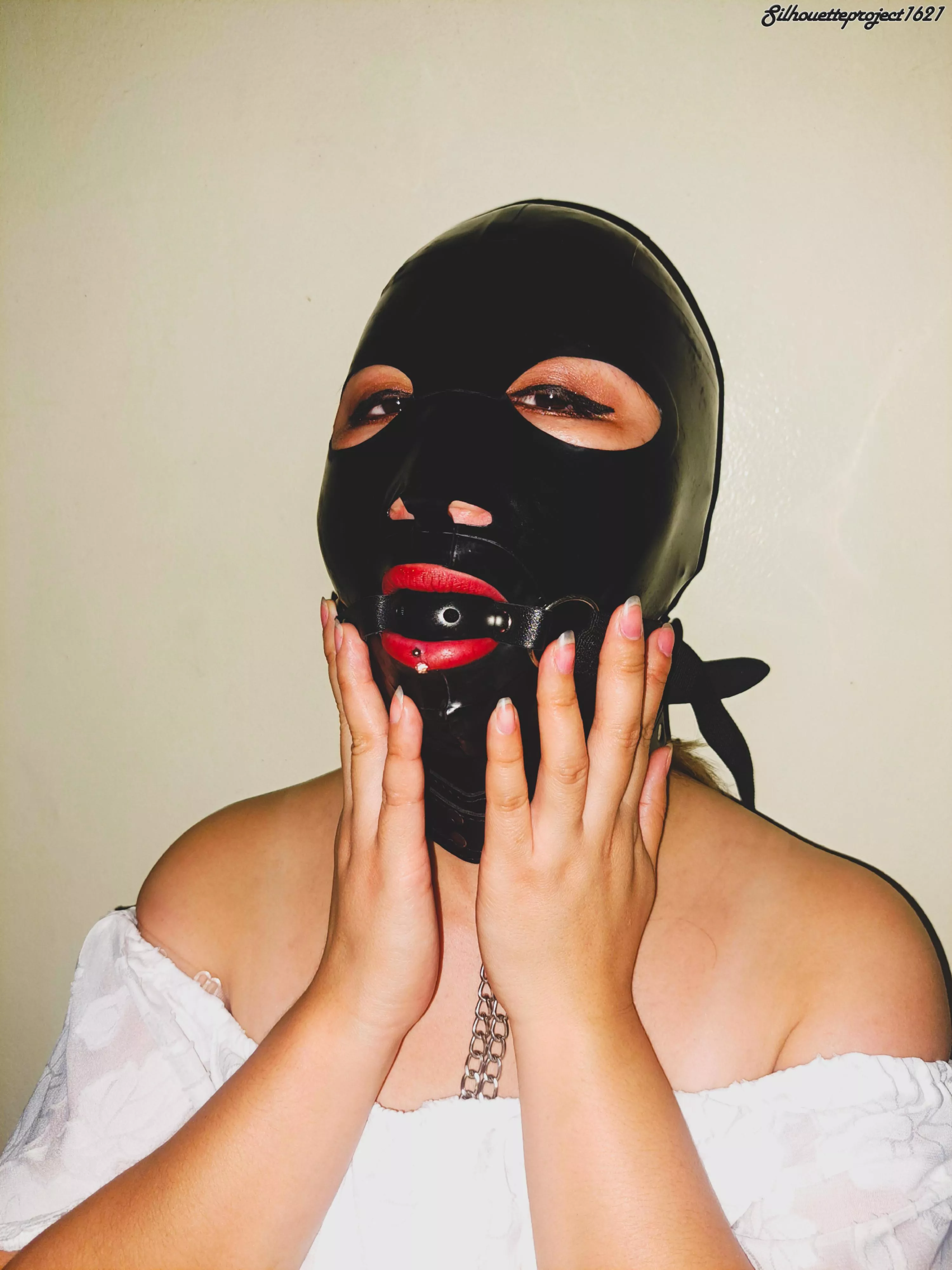 A friend wanted to try the hood and gag