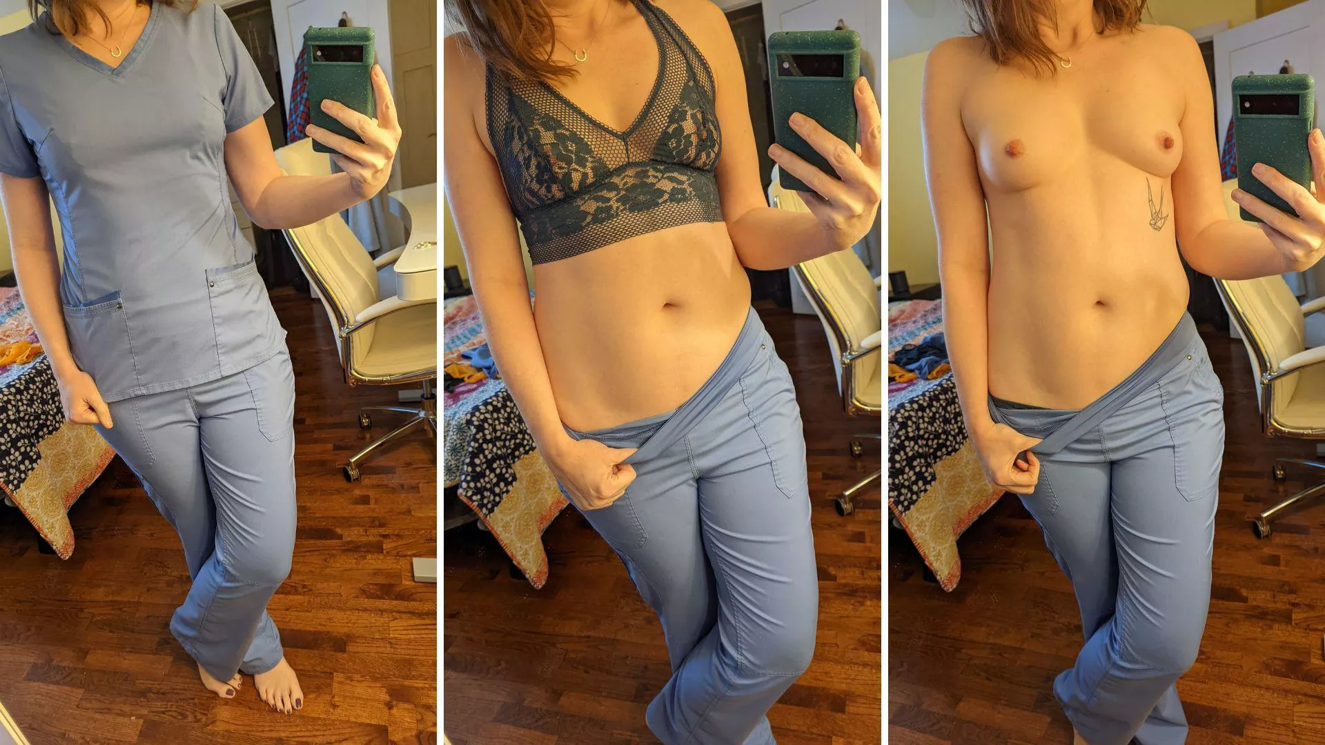 Another favorite lingerie to wear under scrubs that I have multiple colors of too.