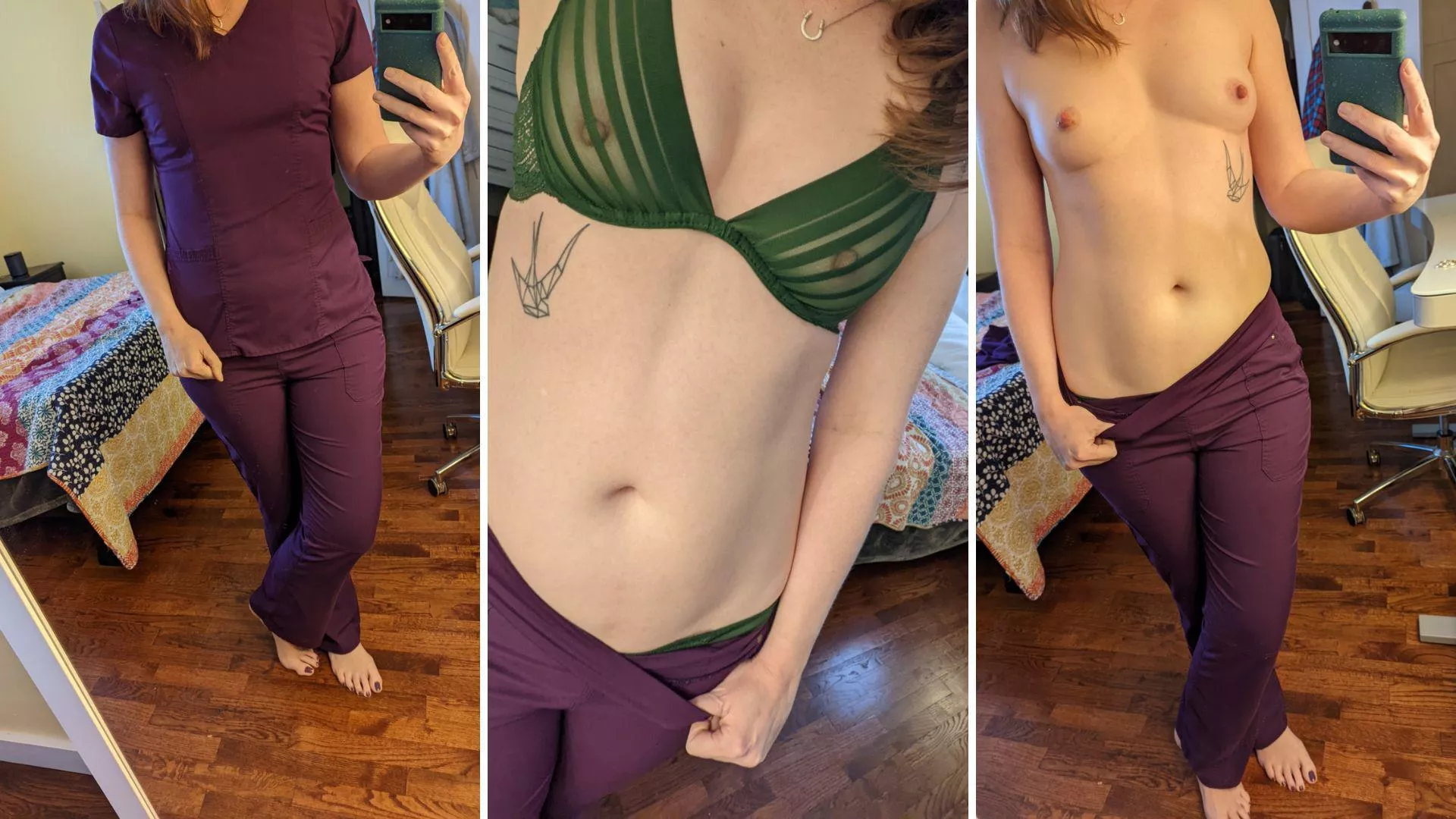 One of my favorite pieces of lingerie to wear under scrubs. I have like 4 colors in it.