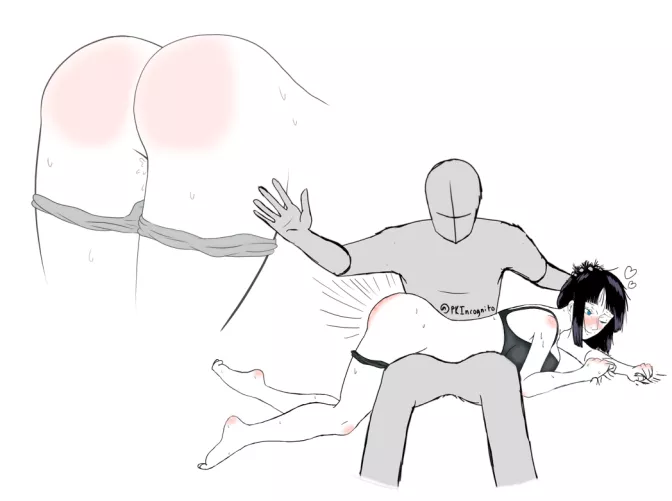 Robin getting spanked but shes happy actually in it