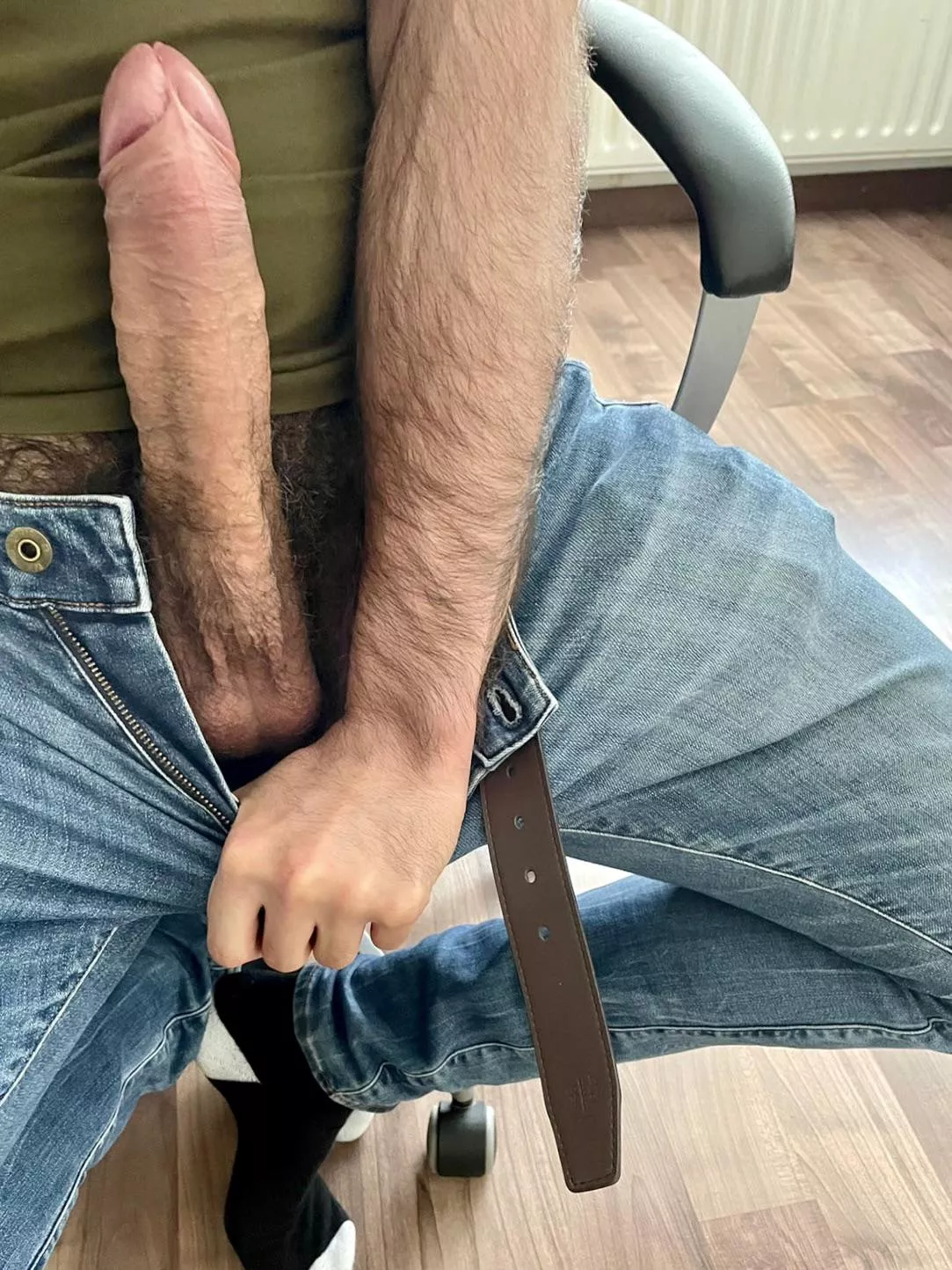 The feeling when I release it from my jeans