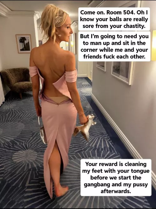 Your wife never cares to hear about your chastity woes. She just wants a real man’s dick in her.