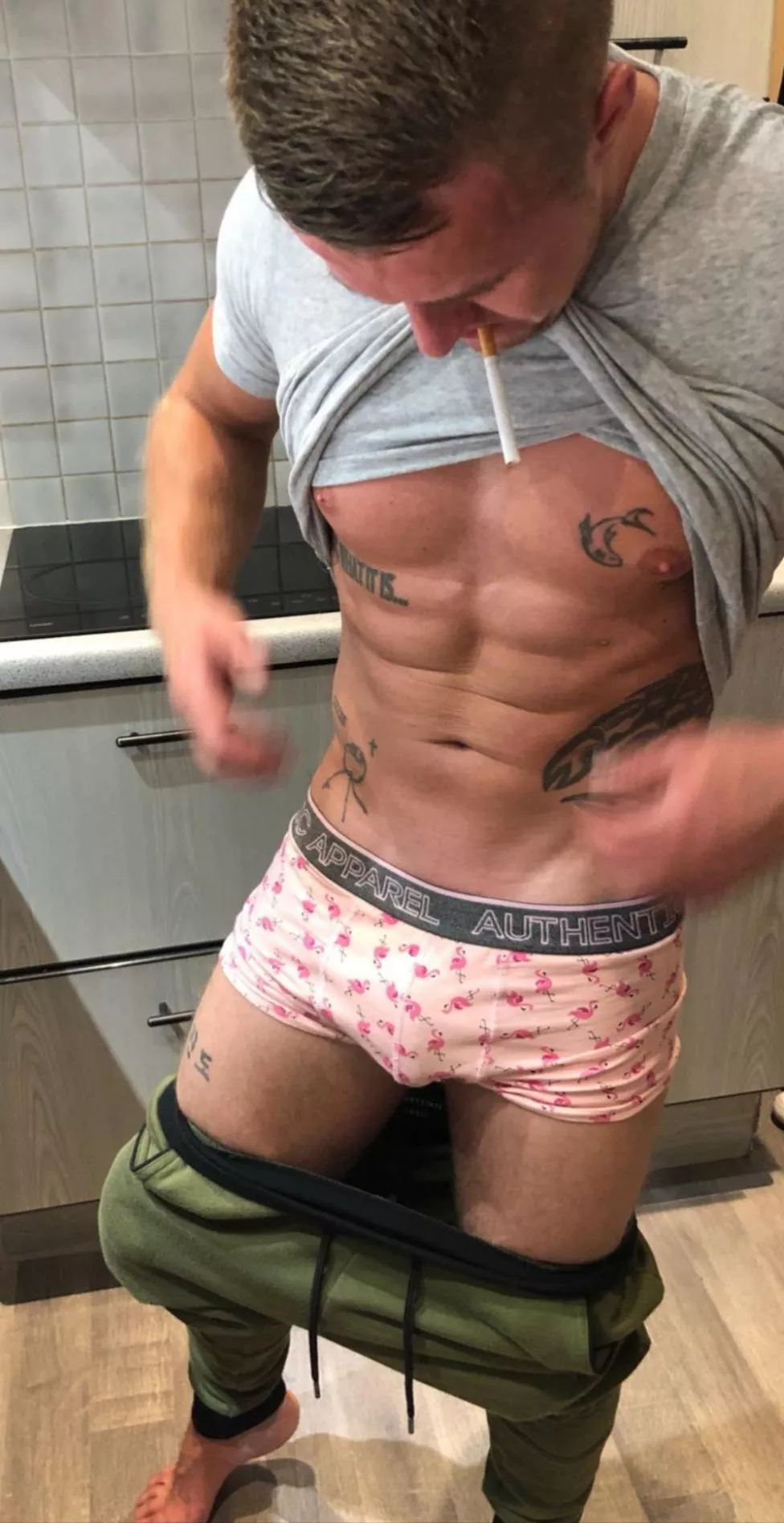 Pink flamingo boxers though...