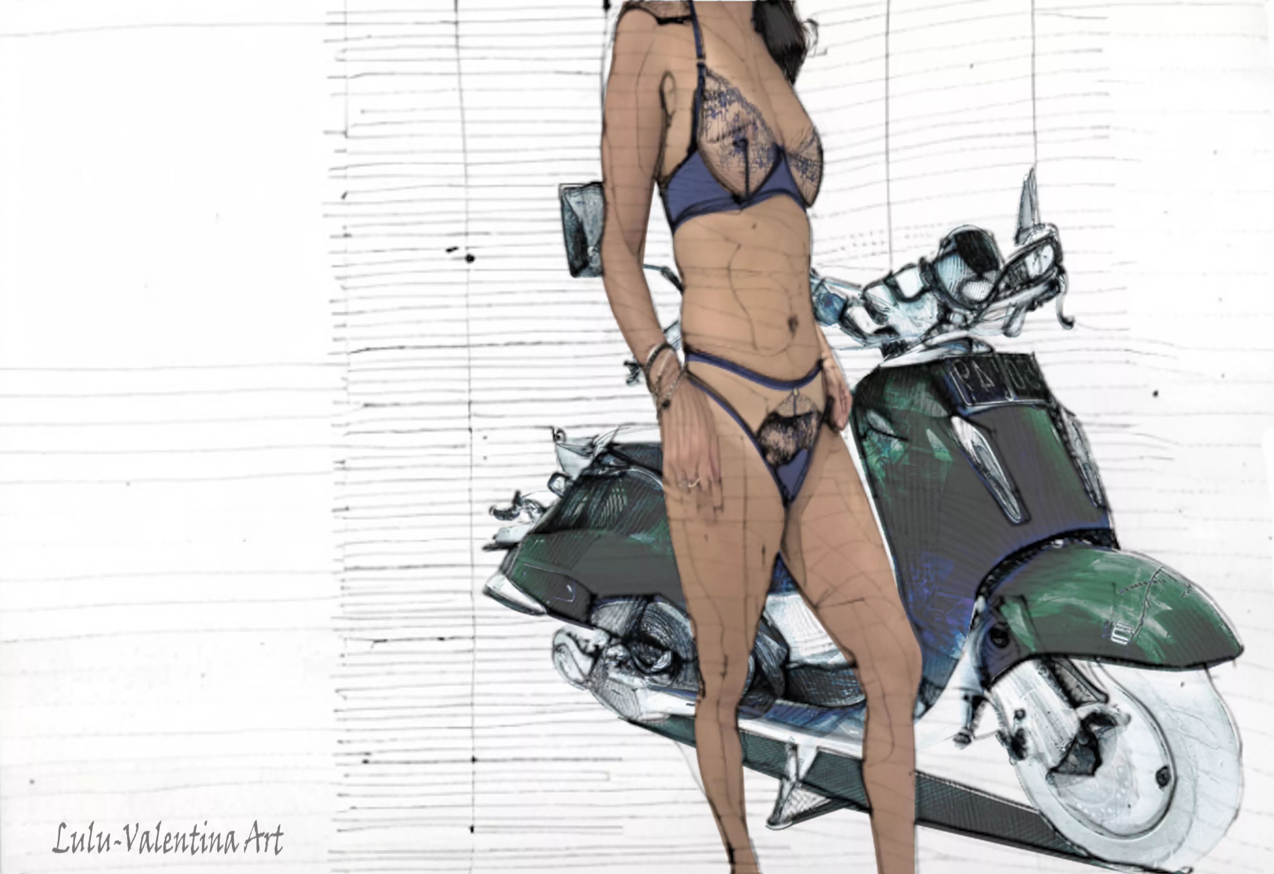 u/cheekydoc1 wanted an art piece that she could hang on her wall, sketch and digital painting (F) [OC] part 2