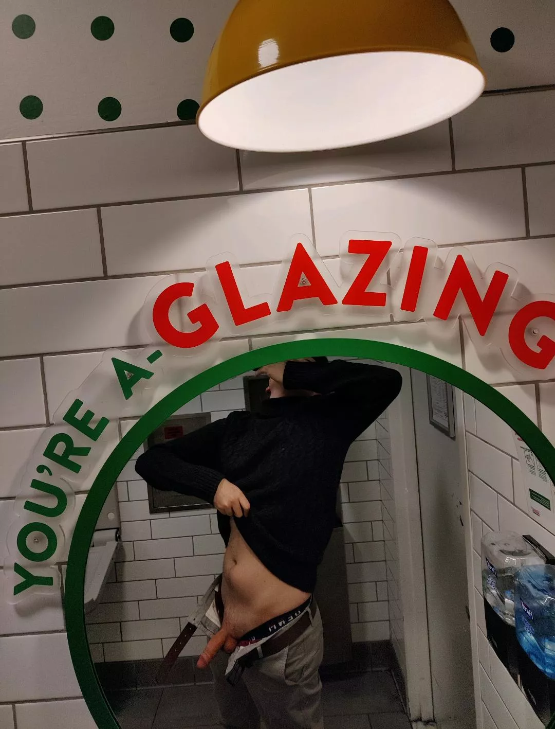 Getting a boner in the Krispy Kreme on Times Square