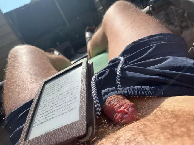 Reading and tanning, maybe change into full nude when parents are away