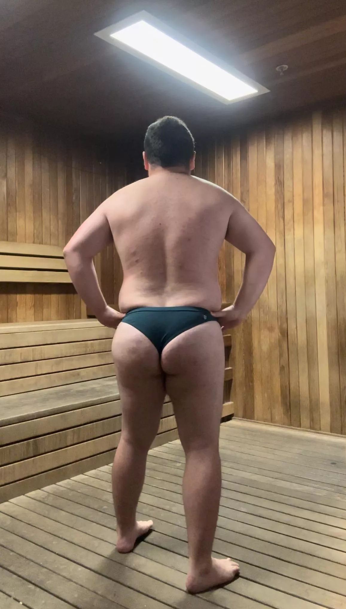Sauna after swimming laps