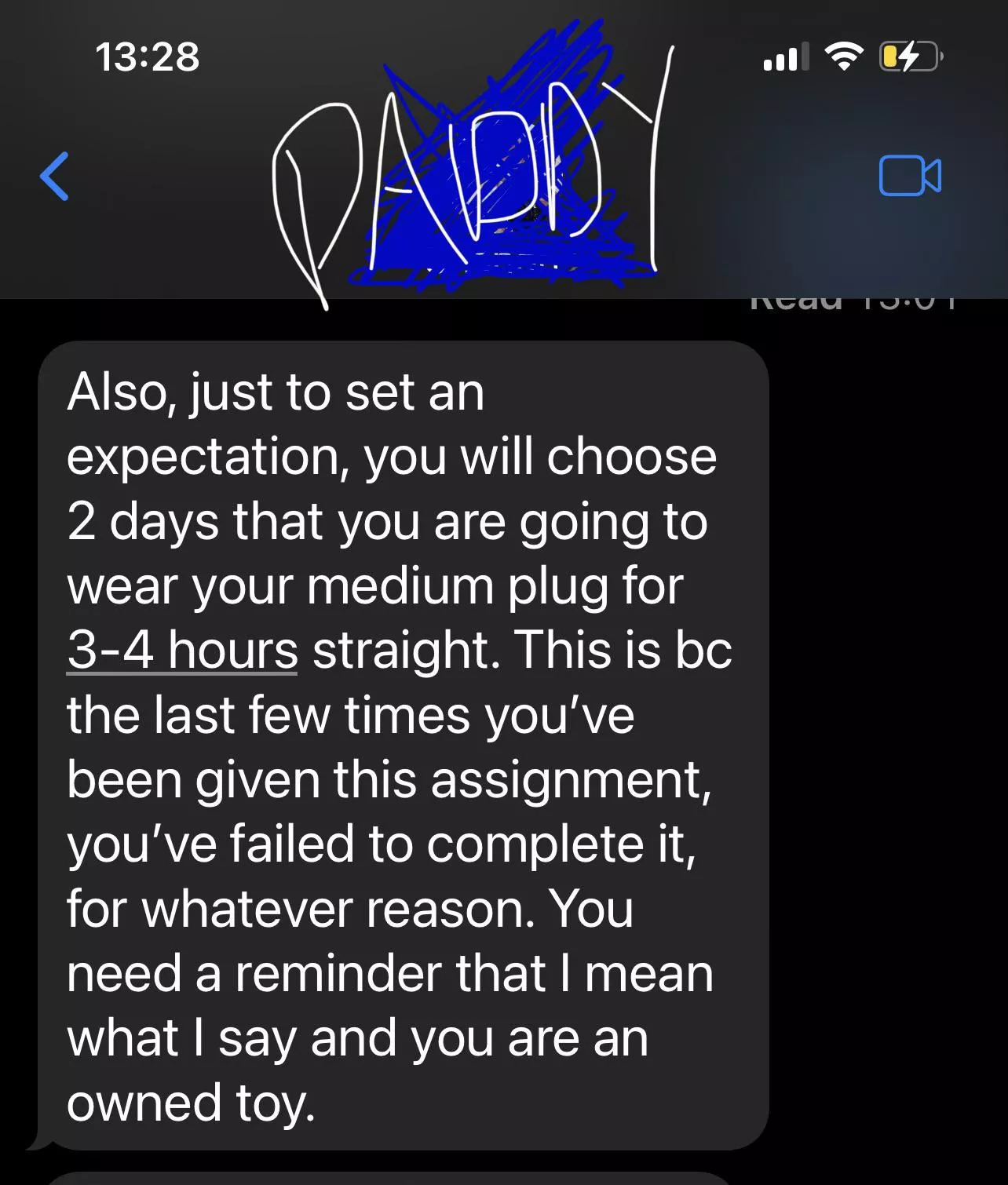 The results are in the caption. I need to remember that I’m owned [F] and don’t have choices. He’s being kind. He should have whipped me.