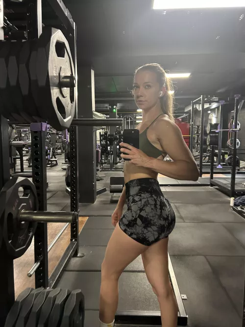 training hard at the gym