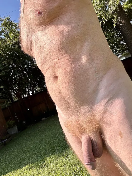 (66) I love the morning sun on my ginger pubes.