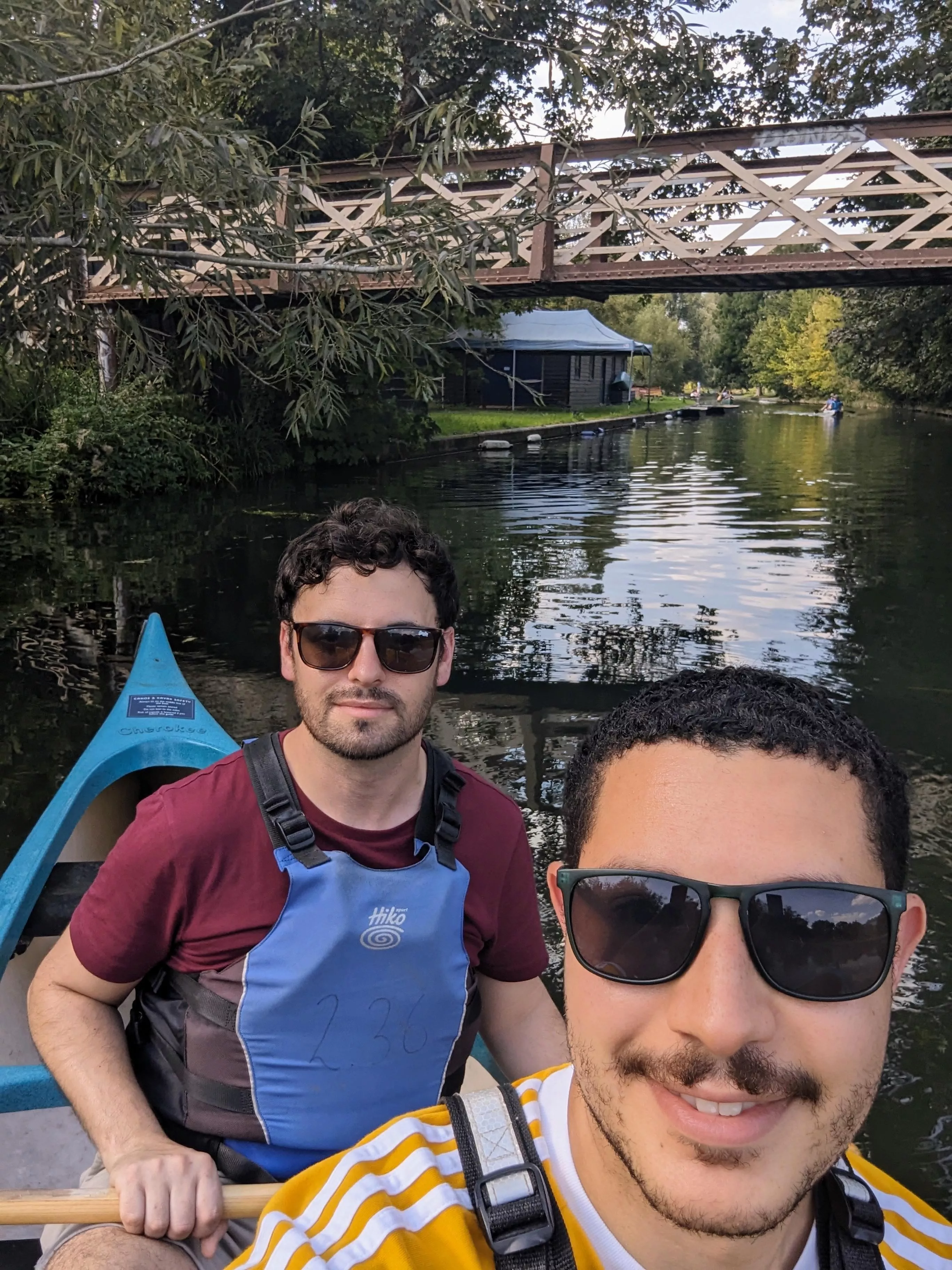 Guess who did most of the paddling?