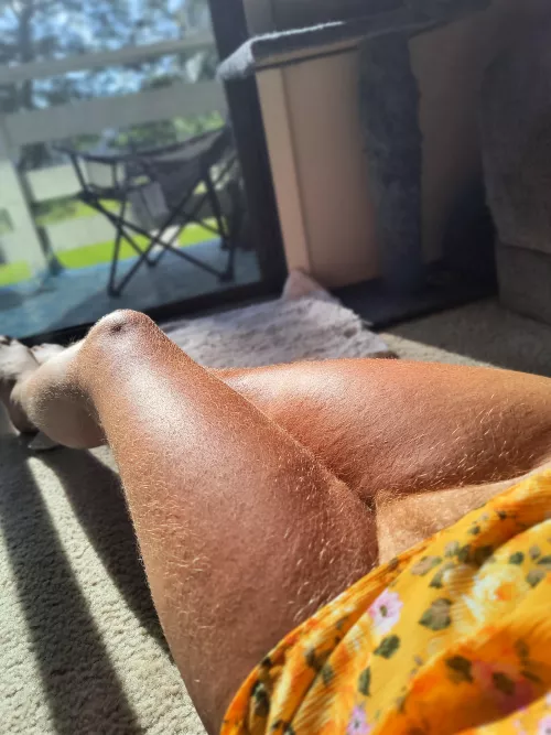 Sunny thighs touched with gold!