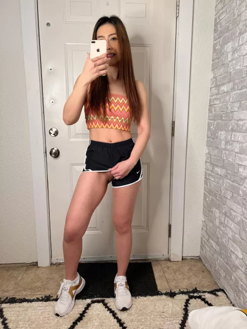 Going for a walk, I hope people won't notice that I don't wear anything under my shorts 🤭