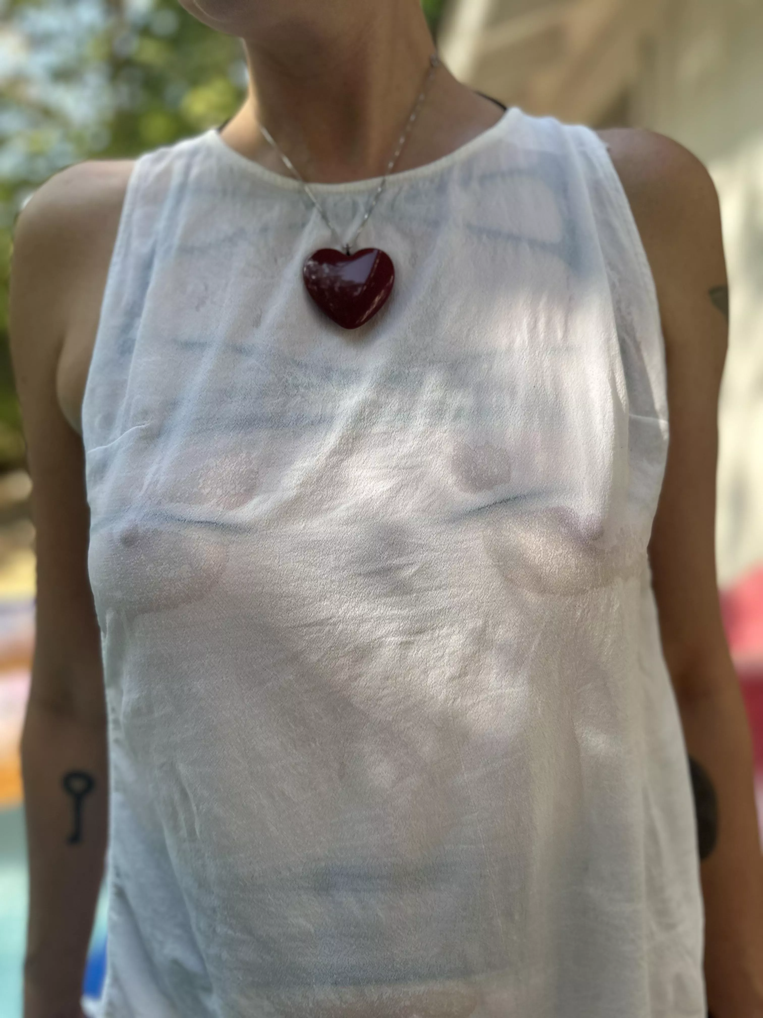 I’m tight and wet, the clothes are clingy. Hi.