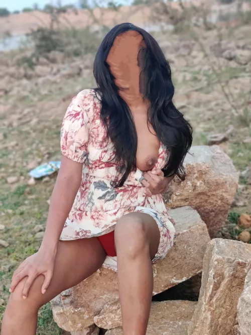 Slutty hotwife with her tits out after the boatride 😍.. Should the panties be removed too?? 😉