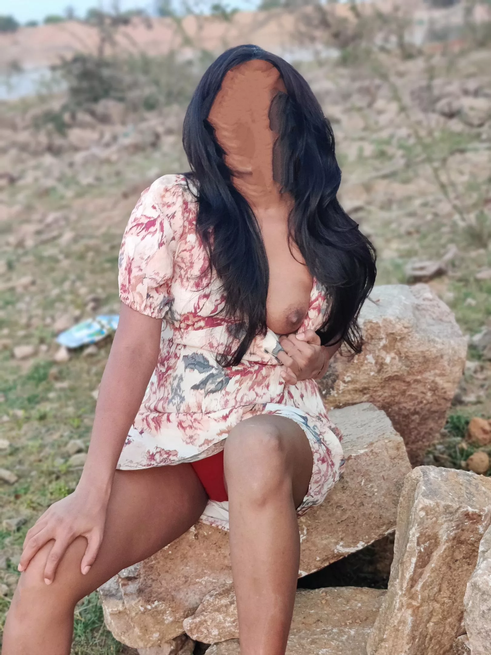 Slutty hotwife with her tits out after the boatride 😍.. Should the panties be removed too?? 😉