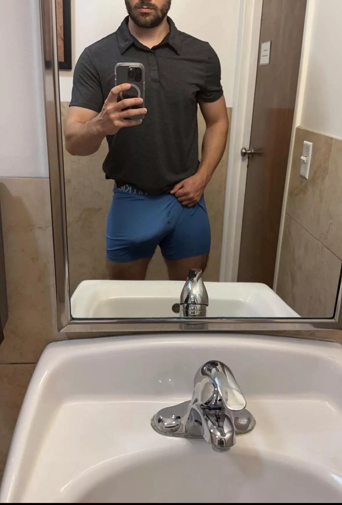 Your coworker is taking bulge pics when he’s bored at work
