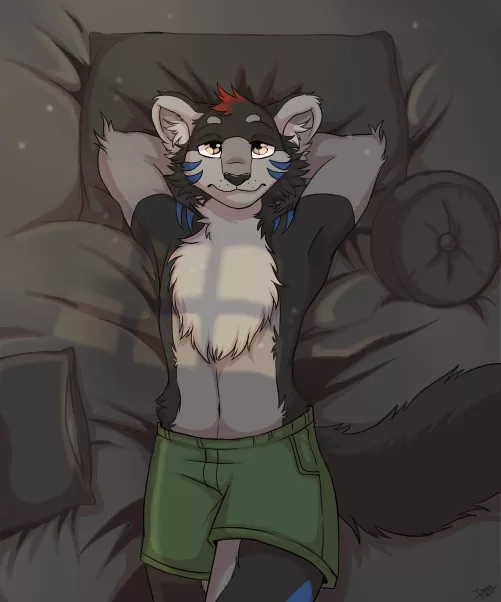 Auraxis not knowing what to do, so he just lays there. (Art by Deathlight_K)