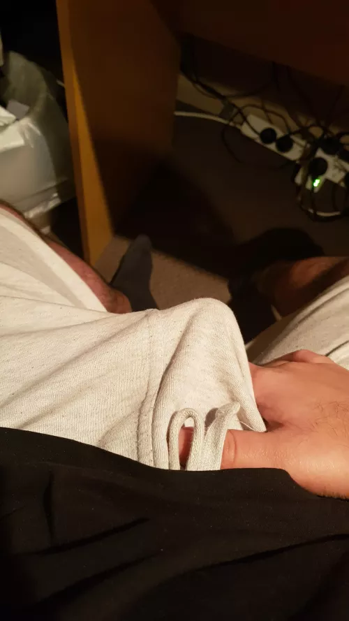 Bulge hiding under shorts