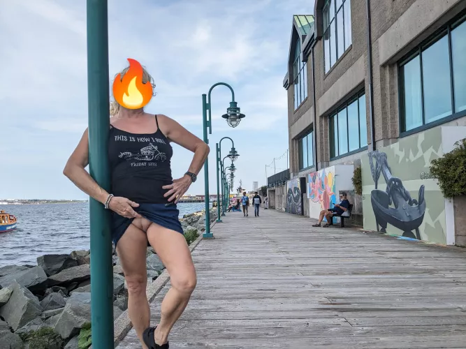 Enjoying the boardwalk and summer heat.