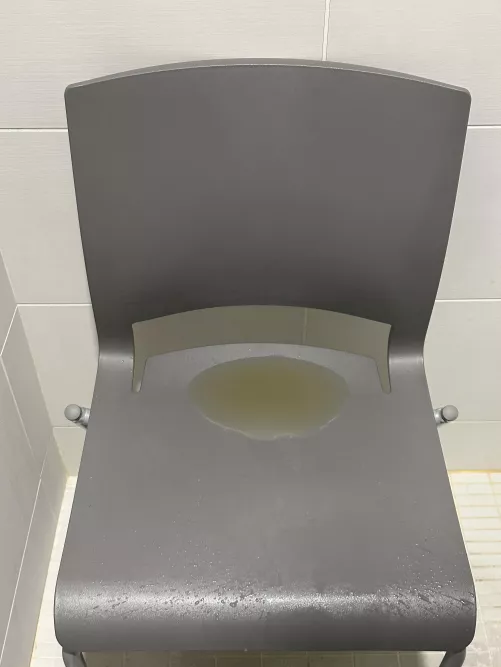 In the showers at work