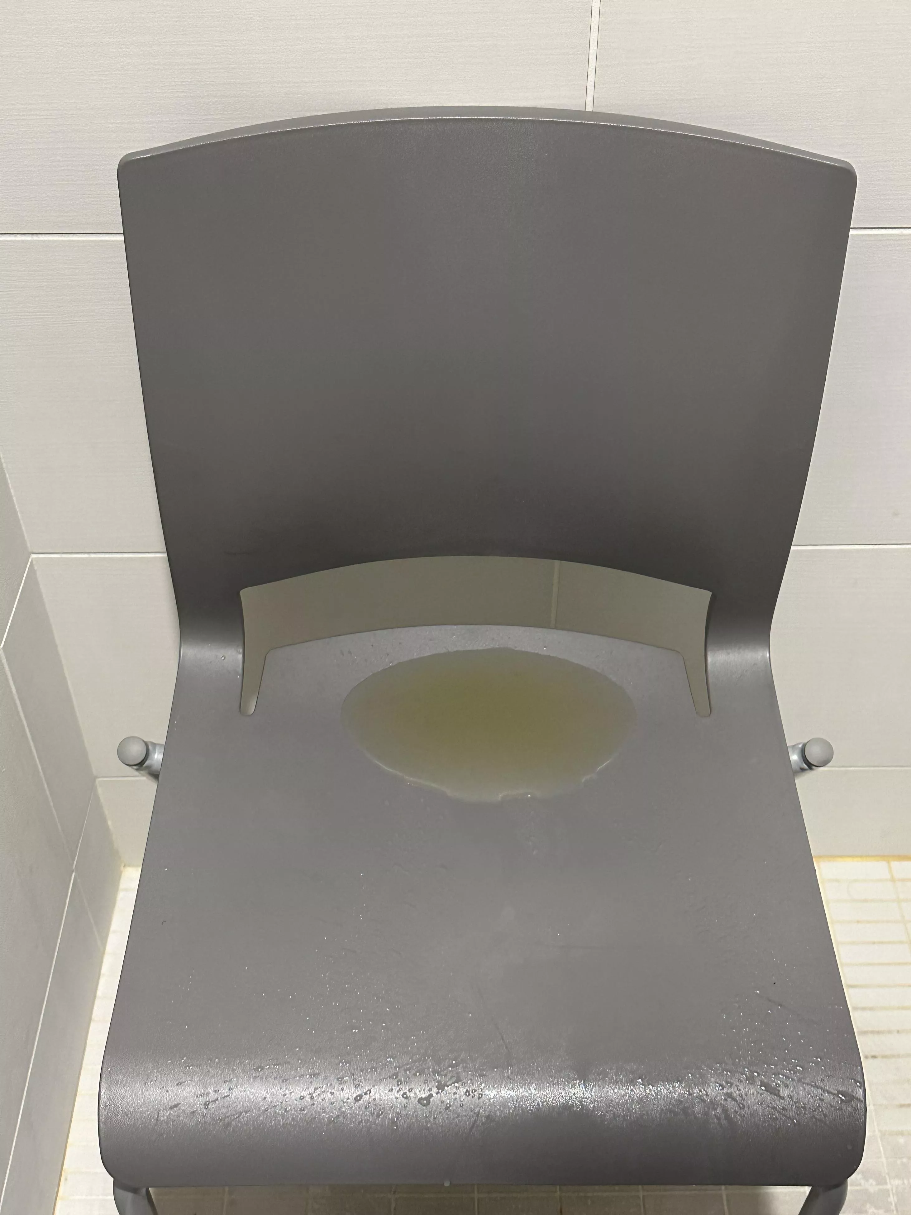 In the showers at work