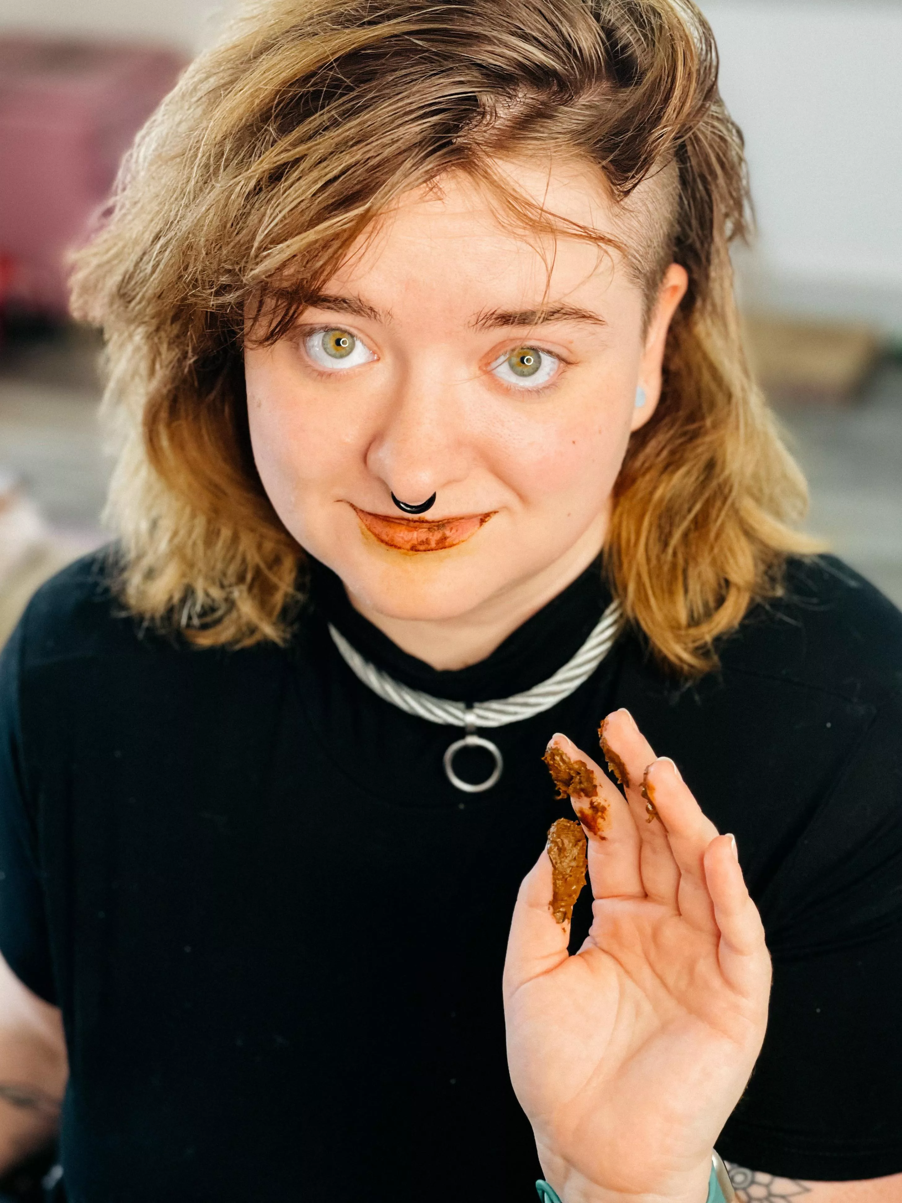 Just finger painting. Delicious, delicious finger paint.