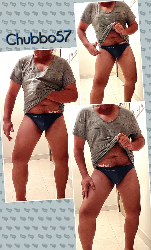 Just me in my skimpy navy blues .