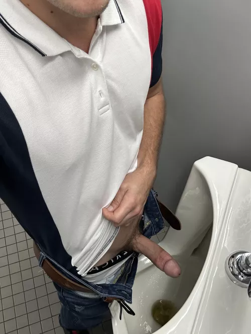 Someone walked in when I was taking pictures of myself jerking off in public lol