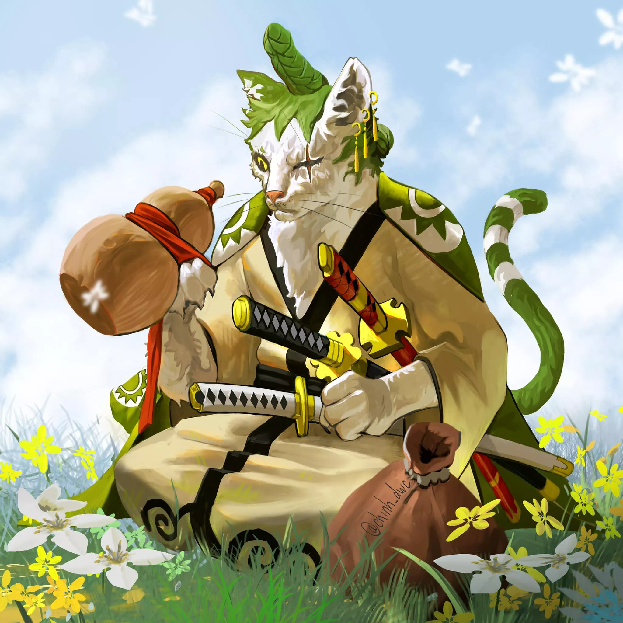 Three sword-style alcoholic furry. Nuff said. Art by me lol