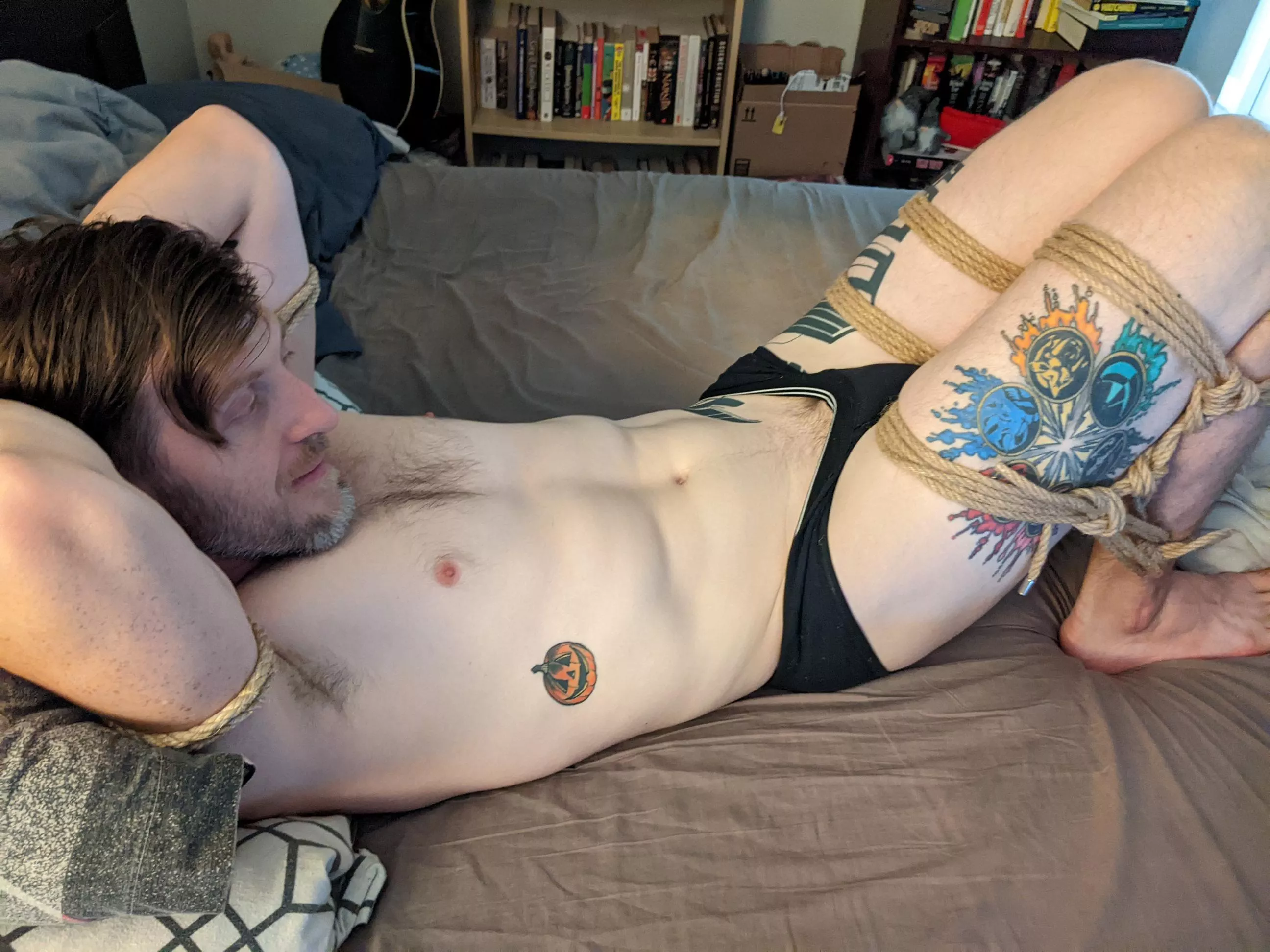 My friend wanted to try tying Shibari for the first time! I think she did a great job for her first go around!