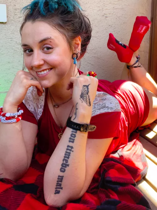 My red socks in the pose