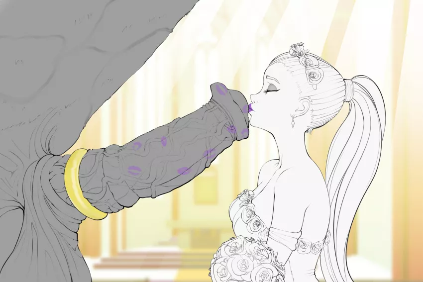 Nothing beats that wedding day kiss~ (dixieduckart)