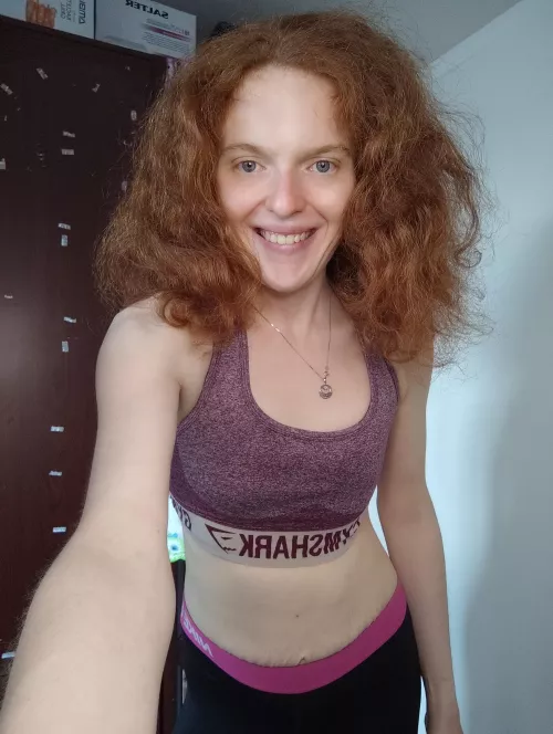 Smiling because I'm going to the gym!