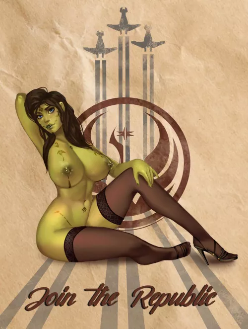 A Mirialan is doing some Republic propaganda (Holymeh) [Star Wars]