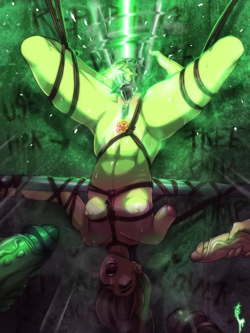 Alternate art of Jedi Master, Krystal Redd being teased by her Sith captors. Looks like she’s really feeling it (TortureChan) [swtor]