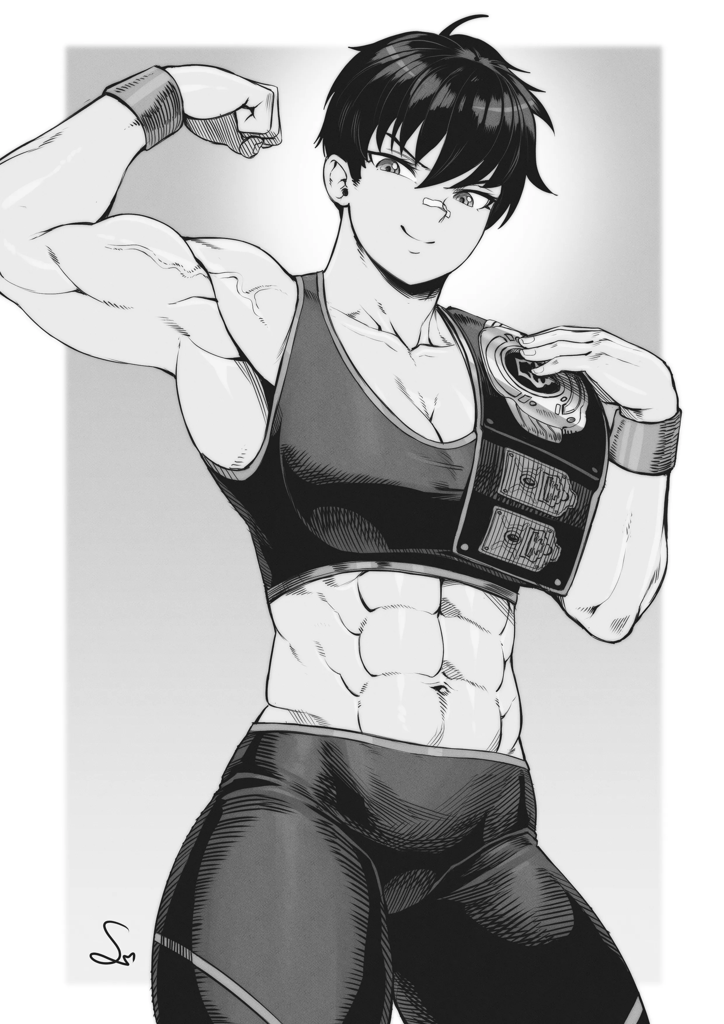 Female wrestler biceps flex [Artist: SpeedL00ver]