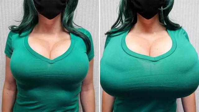 Holy shit, your cum is making my tits HUGE!