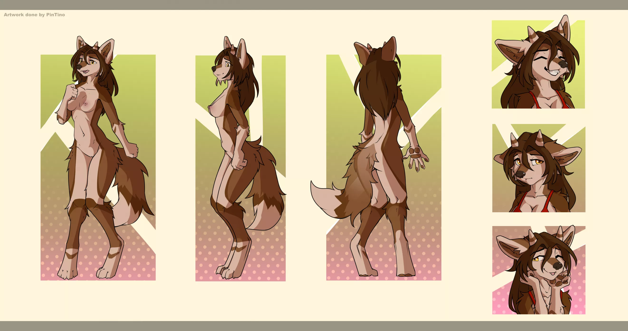 My cute awoomoo's reference sheet is finally done, and she's beautiful! (Art by Pintino on FA)