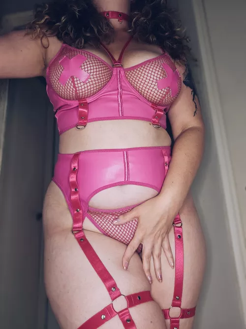 Pink leather