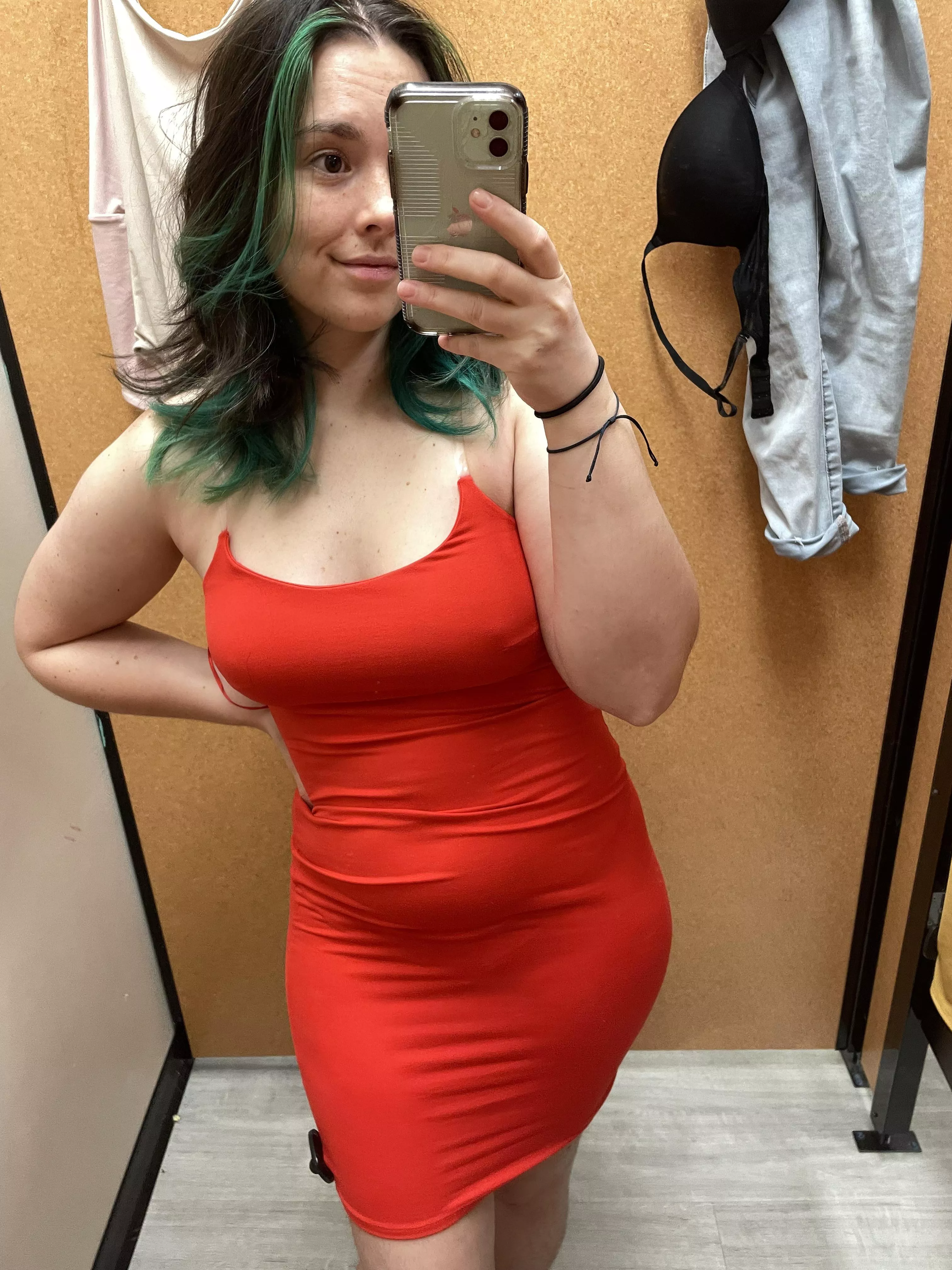 This dress hugs the freckles all over my body