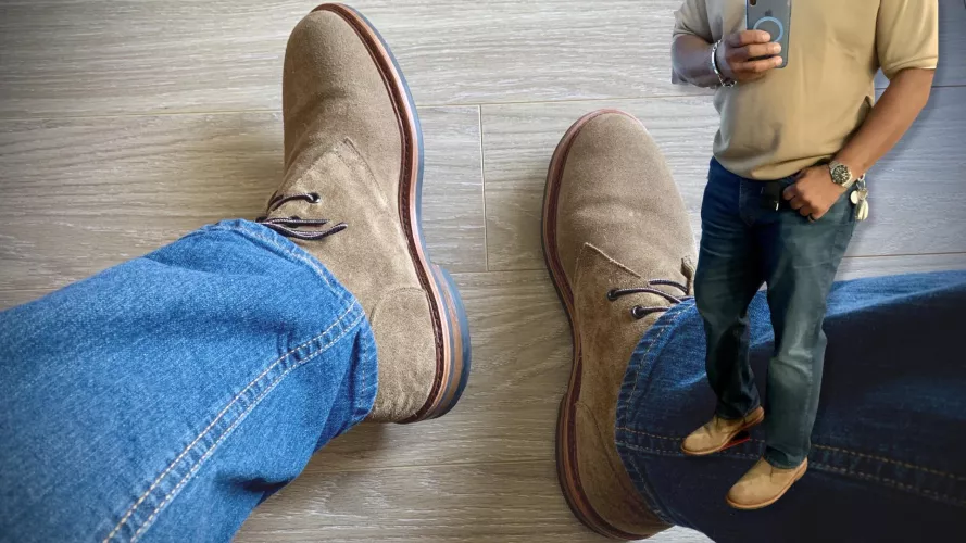 Allen Edmonds suede Chukka today.