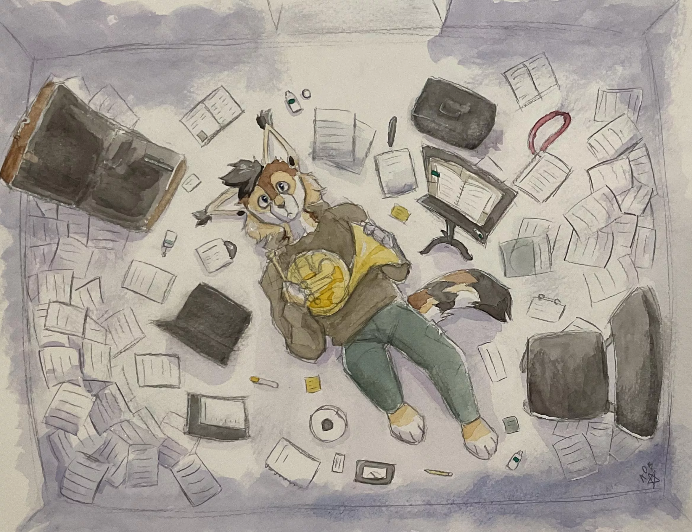 Band kid burnout (art by me, Antoxtrr)