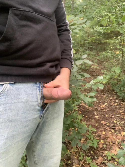 Pulling my small cock out for a quickie on the trail